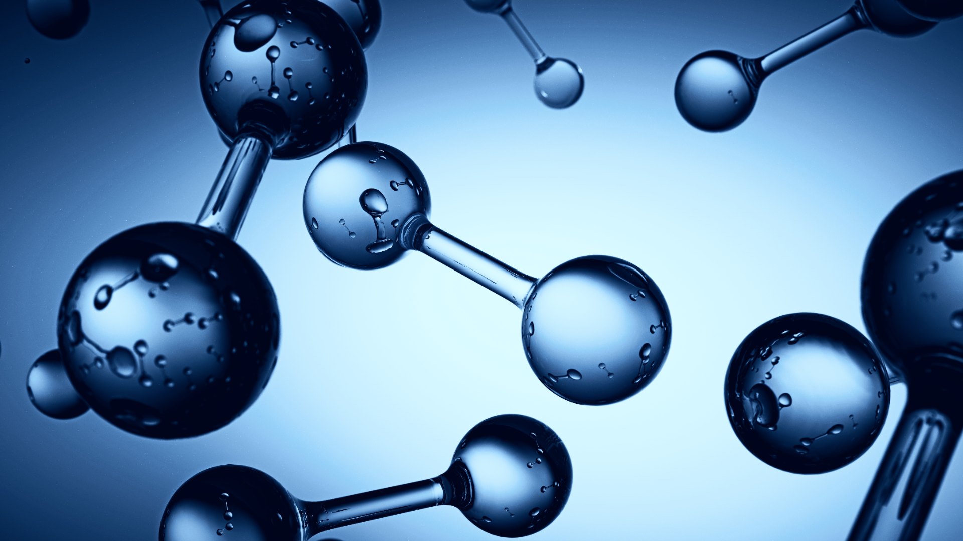 Abstract molecular structure representing peptides used in intramuscular peptide therapy at Lumina Medspa & Wellness